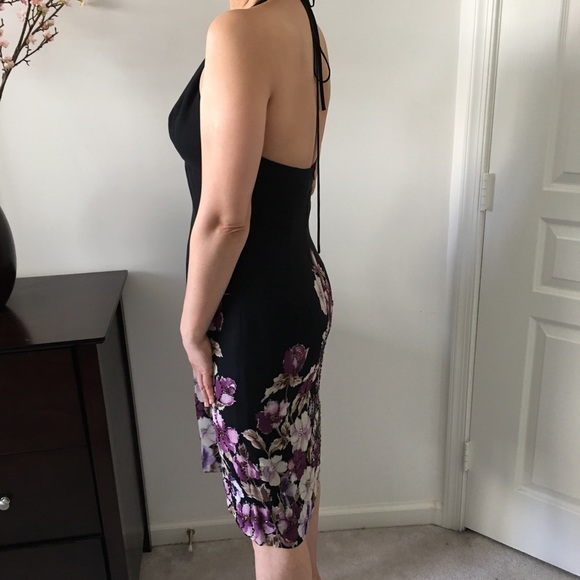 ADRIANNA PAPELL Silk Short Floral Print Dress S-12 - Picture 2 of 8